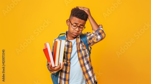 A Student Juggling School Books photo