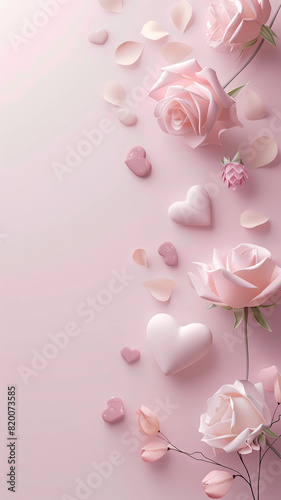 Valentine's Day Poster Background, Anniversary, Wedding, Romantic Background, Pink Background, Purple Background, Love, Flowers