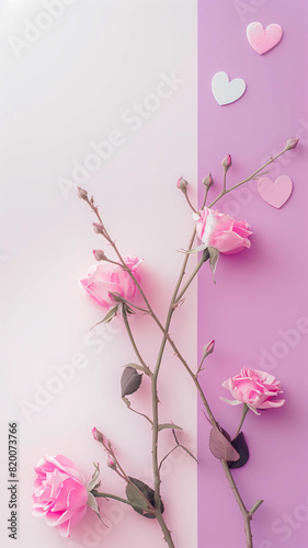 Valentine's Day Poster Background, Anniversary, Wedding, Romantic Background, Pink Background, Purple Background, Love, Flowers
