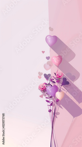 Valentine s Day Poster Background  Anniversary  Wedding  Romantic Background  Pink Background  Purple Background  Love  Flowers