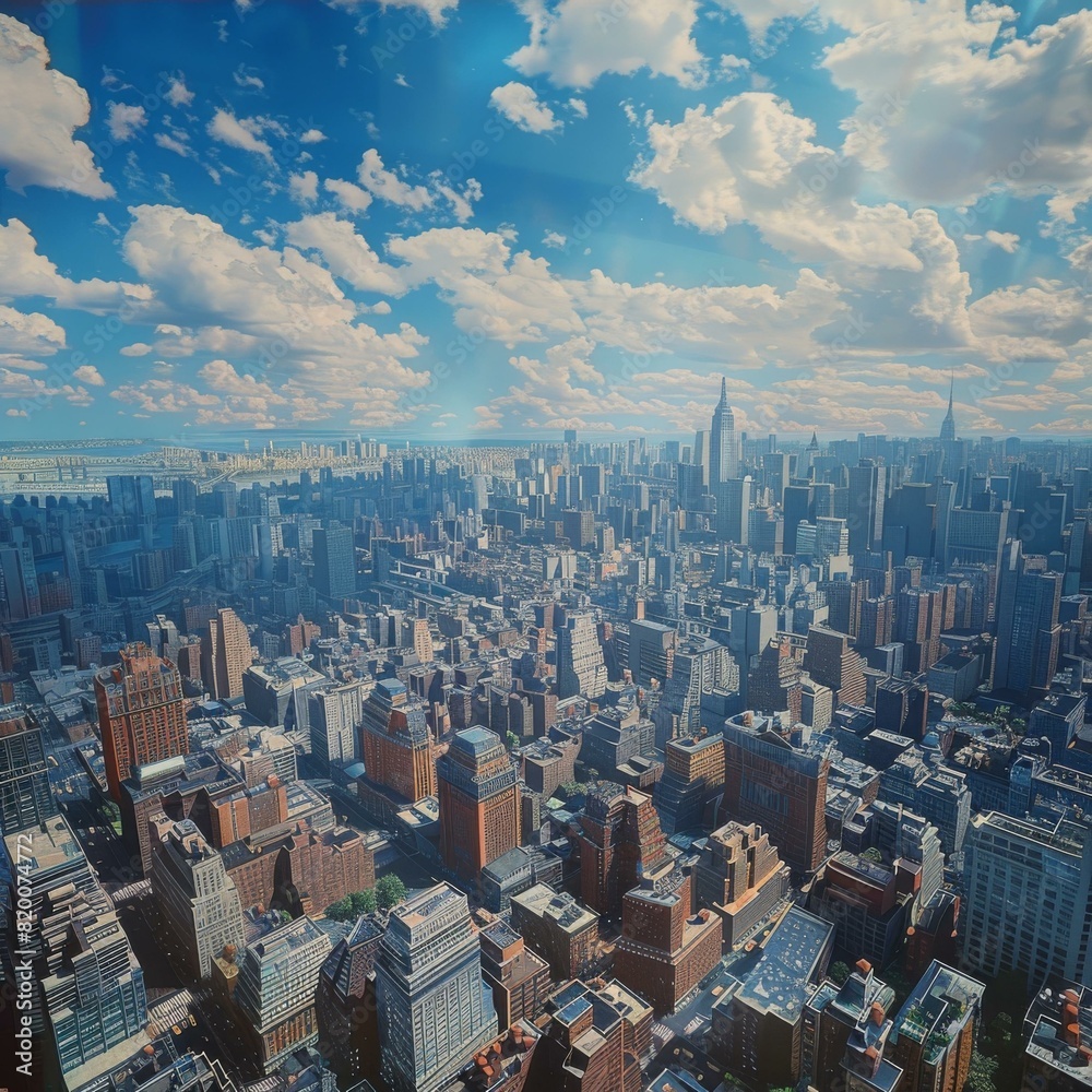 Obraz premium Modern New York City Skyline with Iconic Landmarks