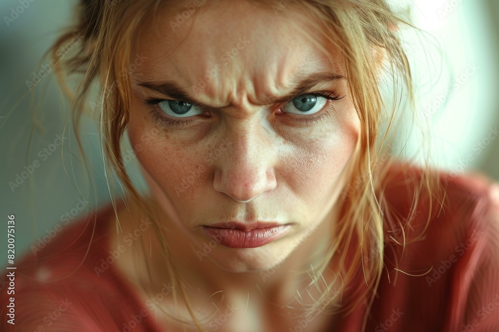 portrait of an angry looking woman portrait of an angry looking woman