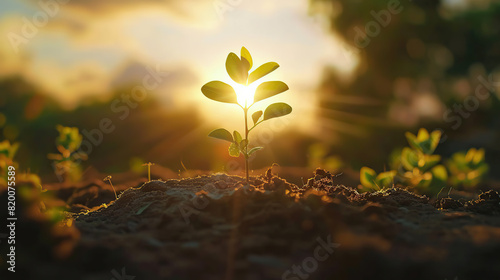 small plants in the morning sun © Wijaya