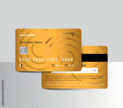 ATM cards red color theme isolated on white background