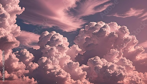 Beautiful Pink Clound In The Sky Illustration