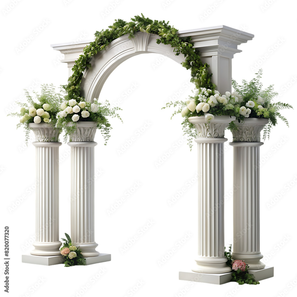 Naklejka premium a wedding arch with columns transparent background