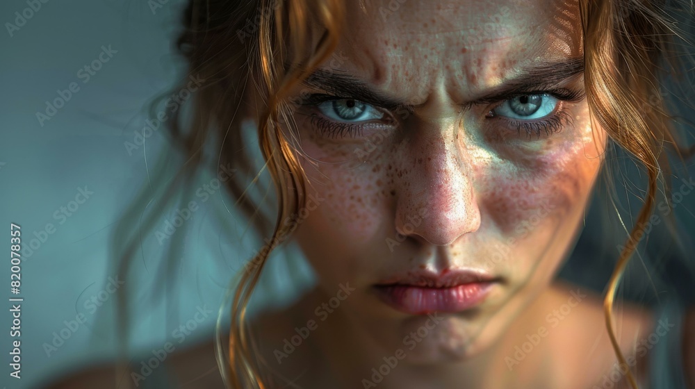 portrait of a young woman with red hair and freckles