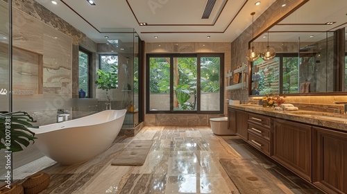 Luxurious Bathroom with Marble Decor