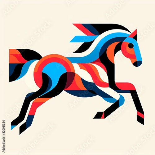 Geometric Shapes Horse T-Shirt Design 