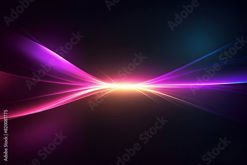Abstract Background With the Glowing Light Lines Effect, Colorful Waves Sparkle in a Dark Background, HD High Quality Photo