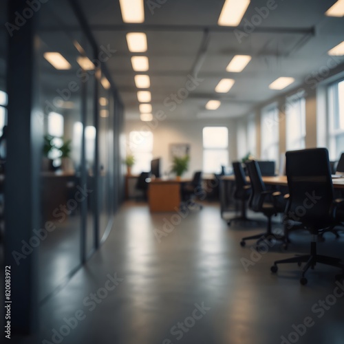 Abstract blurred office interior room. blurry working space with defocused effect. use for background or backdrop in business concept