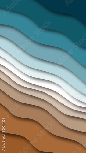 Gradient waves vector illustration vertical looping animation summer abstract background