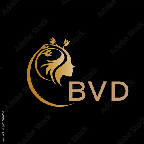 BVD letter logo. best beauty icon for parlor and saloon yellow image on black background. BVD Monogram logo design for entrepreneur and business.	
 photo