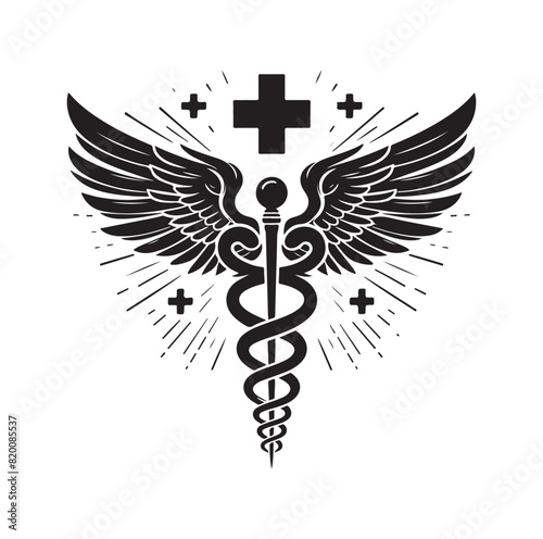 CADUCEUS health SYMBOL, MEDICAL AND HEALTH RELATED ICON 