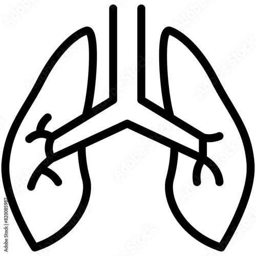 lungs line icon