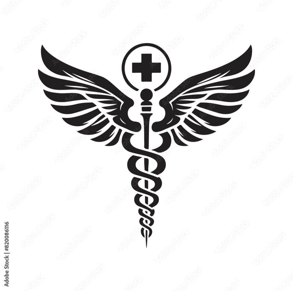 CADUCEUS health SYMBOL, MEDICAL AND HEALTH RELATED ICON CADUCEUS health SYMBOL, MEDICAL AND HEALTH RELATED ICON