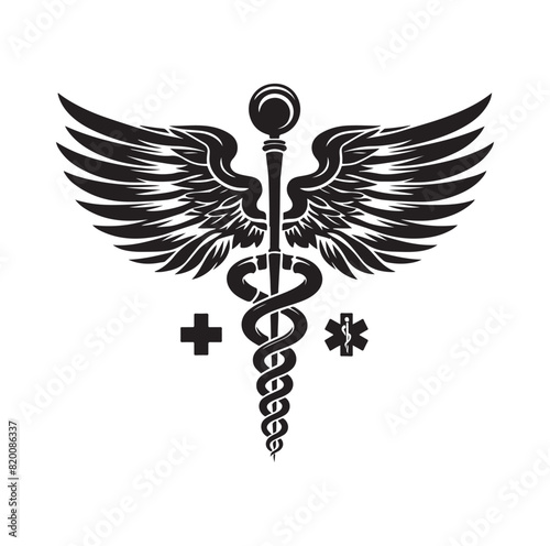 CADUCEUS health SYMBOL, MEDICAL AND HEALTH RELATED ICON 