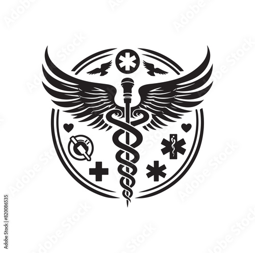 CADUCEUS health SYMBOL, MEDICAL AND HEALTH RELATED ICON 