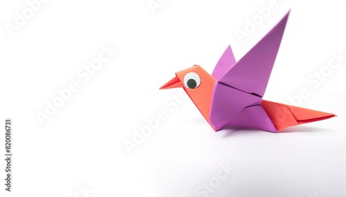 Free Download animal bird avian concept origami isolated on white background of a cute, adorable, hummingbird, with copy space, simple starter craft for kids - GFXLoad