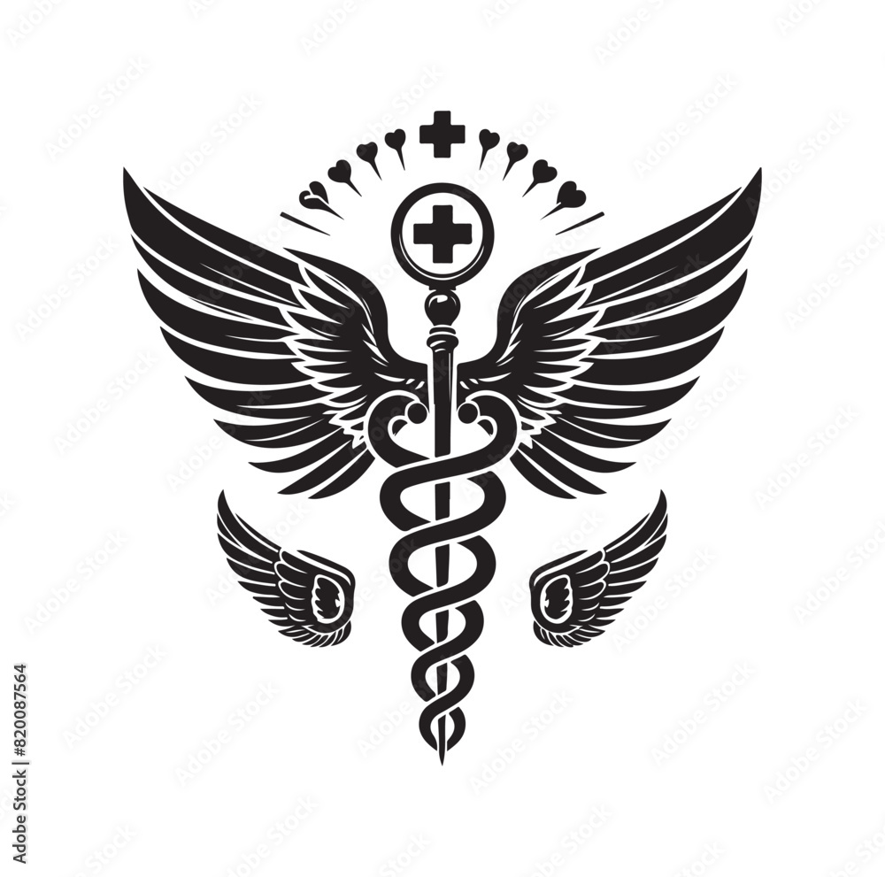Fototapeta premium CADUCEUS health SYMBOL, MEDICAL AND HEALTH RELATED ICON 