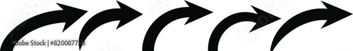 curved arrow icon set