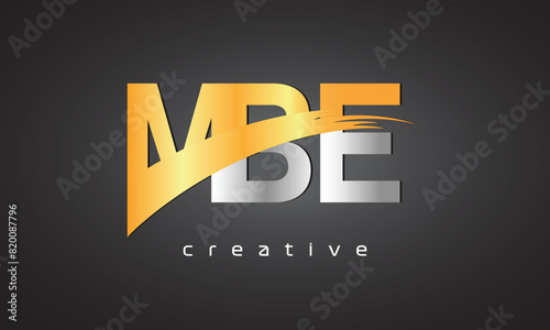 MBE Creative letter logo Desing with cutted letter