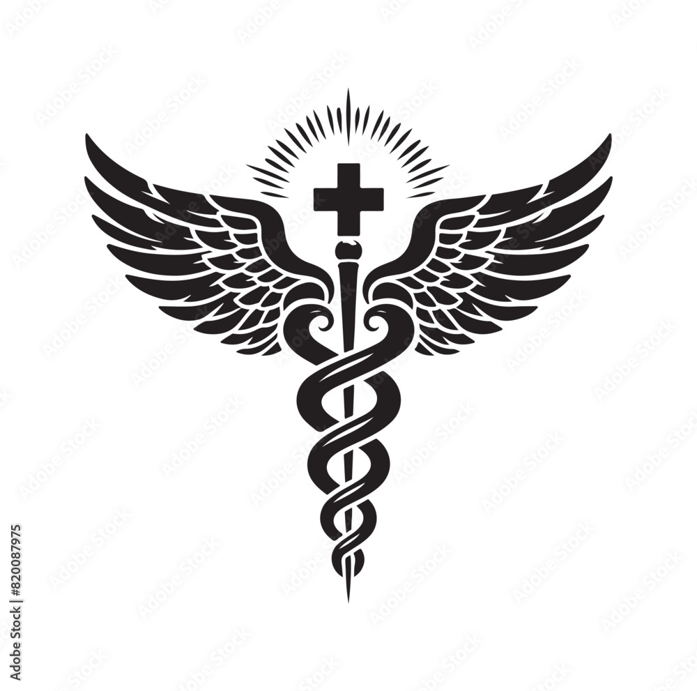 CADUCEUS health SYMBOL, MEDICAL AND HEALTH RELATED ICON CADUCEUS health SYMBOL, MEDICAL AND HEALTH RELATED ICON