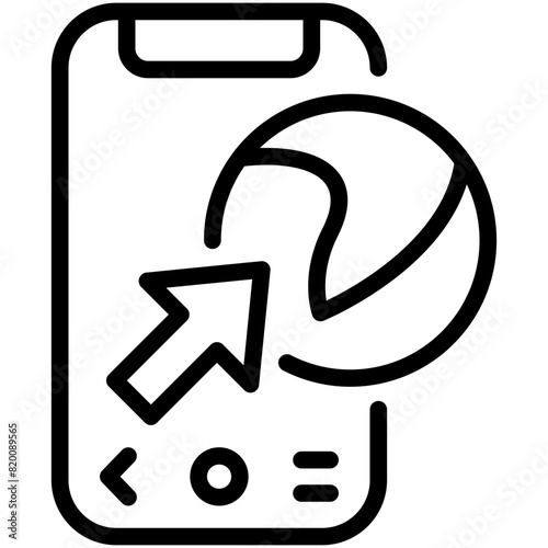 mobile browsing line icon