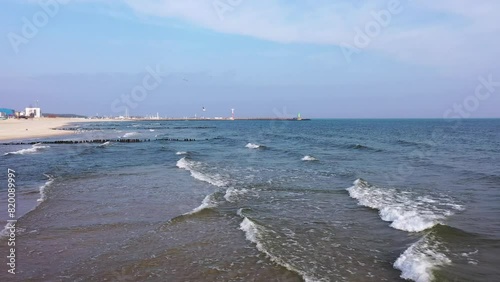 Aerial landscape of the harbor in Wladyslawowo at Baltic Sea. Poland. photo