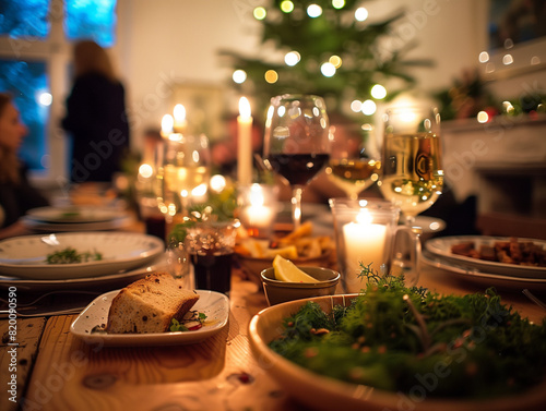 Embracing the essence of Hygge  friends gather in a warm embrace of candlelight and shared moments  where the spirit of Christmas intertwines with the flavors of the New Nordic Cuisine.