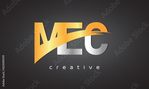 MEC Creative letter logo Desing with cutted letter