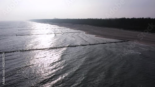 Aerial landscape of the harbor in Wladyslawowo at Baltic Sea. Poland. photo