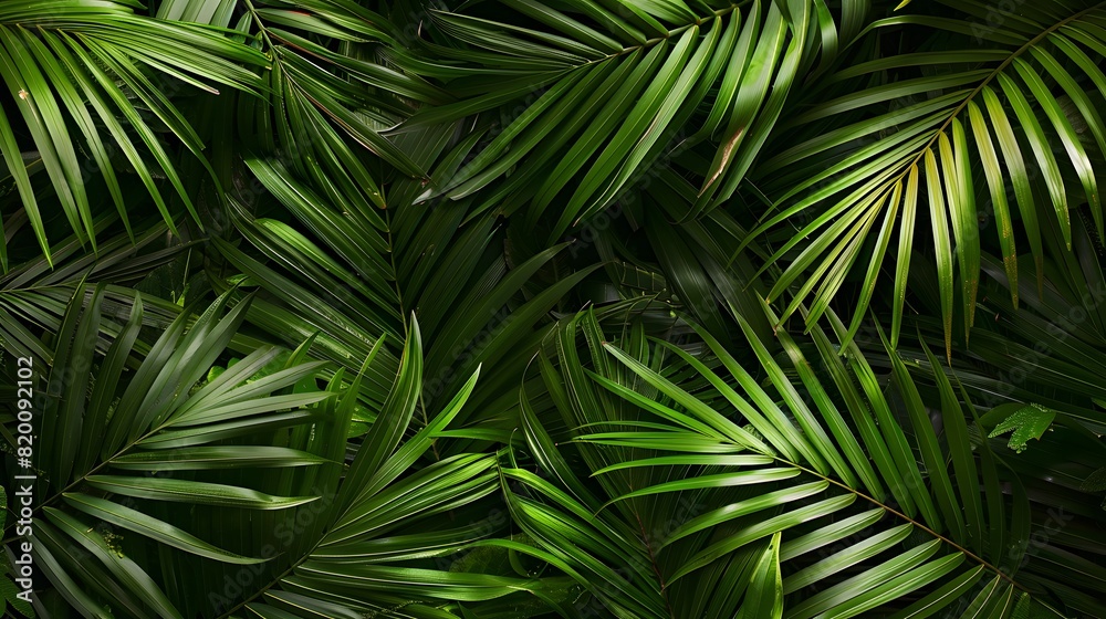 tropical palm leaf and shadow, abstract natural green background, dark tone textures tropical palm leaf and shadow, abstract natural green background, dark tone textures