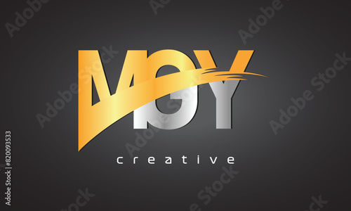 MGY Creative letter logo Desing with cutted letter photo