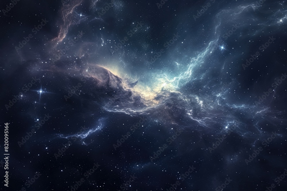 Colorful galaxy with nebulas and stars in motion Colorful galaxy with nebulas and stars in motion