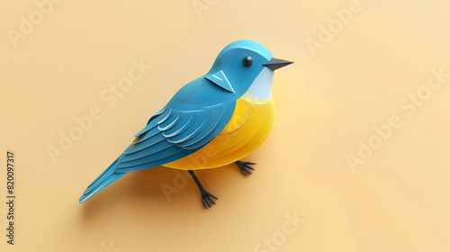 3d bird logo mockup design, Generative AI