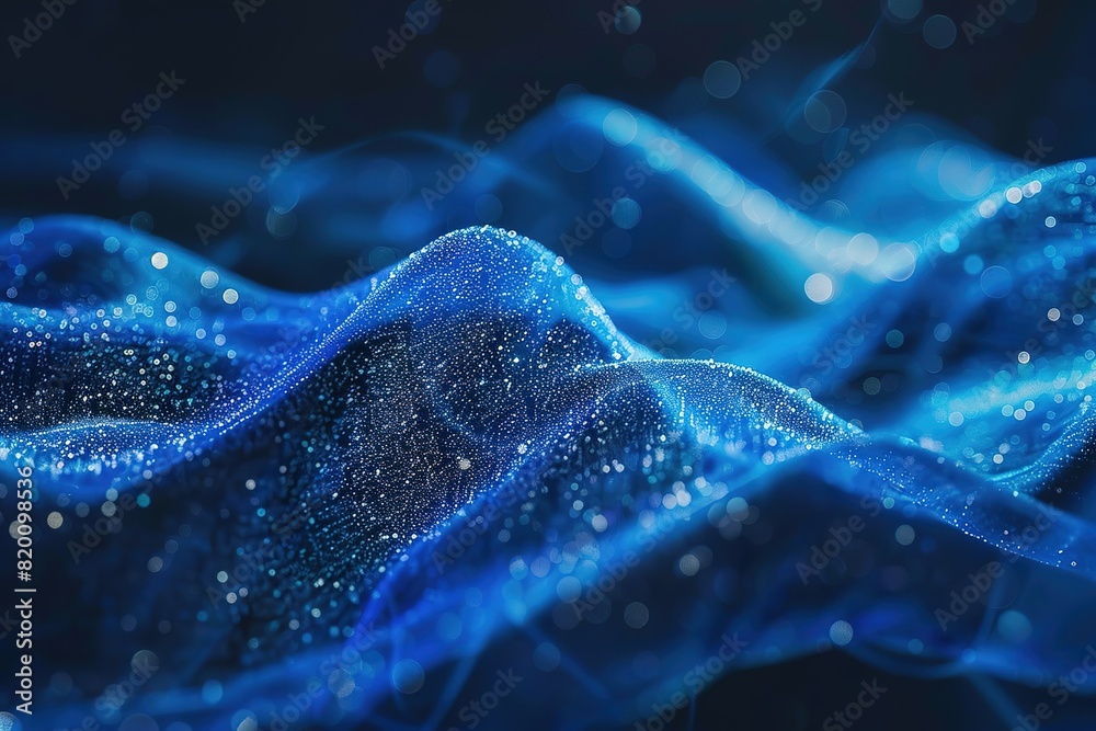 Naklejka premium Big data. modern conceptual blue wave flow from particles.elegant hi tech, mechanical technology and science background.