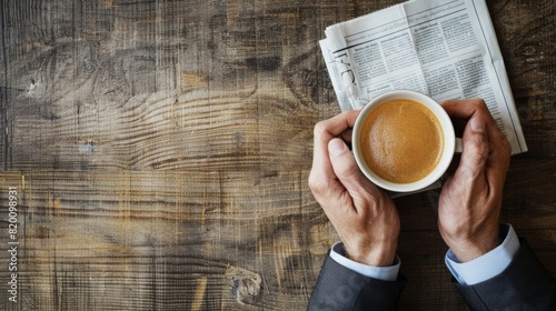 Businessman with Coffee and Newspaper photo