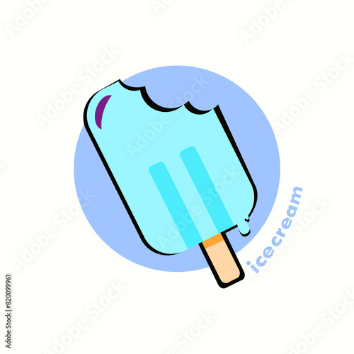 Ice cream balls in the waffle cone or ice cream in cup isolated cream background. Vector flat outline icon. Comic character in cartoon style illustration for notice design.