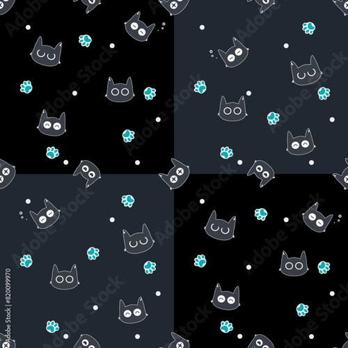 Paw cat and pet background. Traces of Pets. Paw vector foot trail print of Cat. Kitty Paw background and wallpaper vector. Dog paw seamless pattern wallpaper. Love heart valentine concept.