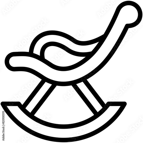 rocking chair line icon