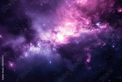 Colorful galaxy with stars and planets in motion