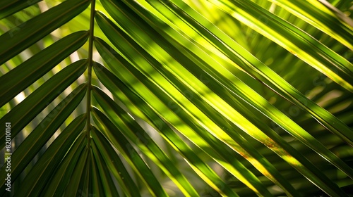 tropical palm leaf and shadow  abstract natural green background  dark tone textures