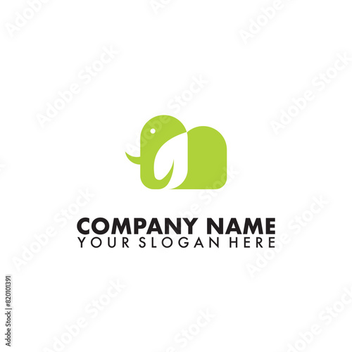 Creative letter M, elephant and leaf logo vector