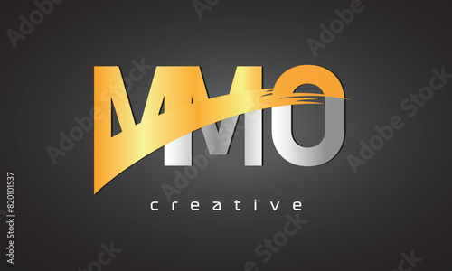 MMO Creative letter logo Desing with cutted letter