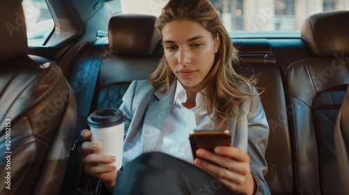 Woman Commuting with Smartphone