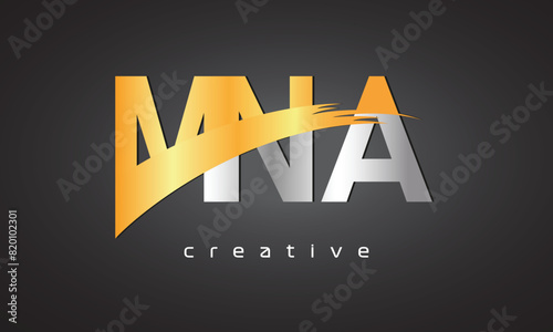 MNA Creative letter logo Desing with cutted