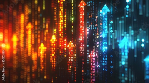 Wallpaper Mural Creative abstract depiction of stock market success, featuring dynamic upward arrows, financial charts Torontodigital.ca