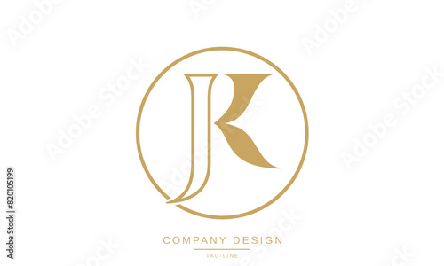 JK, KJ Abstract Letters Logo Monogram Vector Design Font Icon Initials