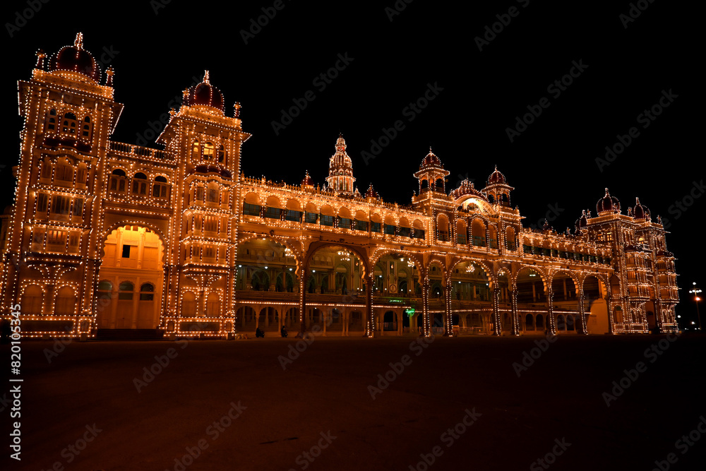 Fototapeta premium Mysore Palace Night photography